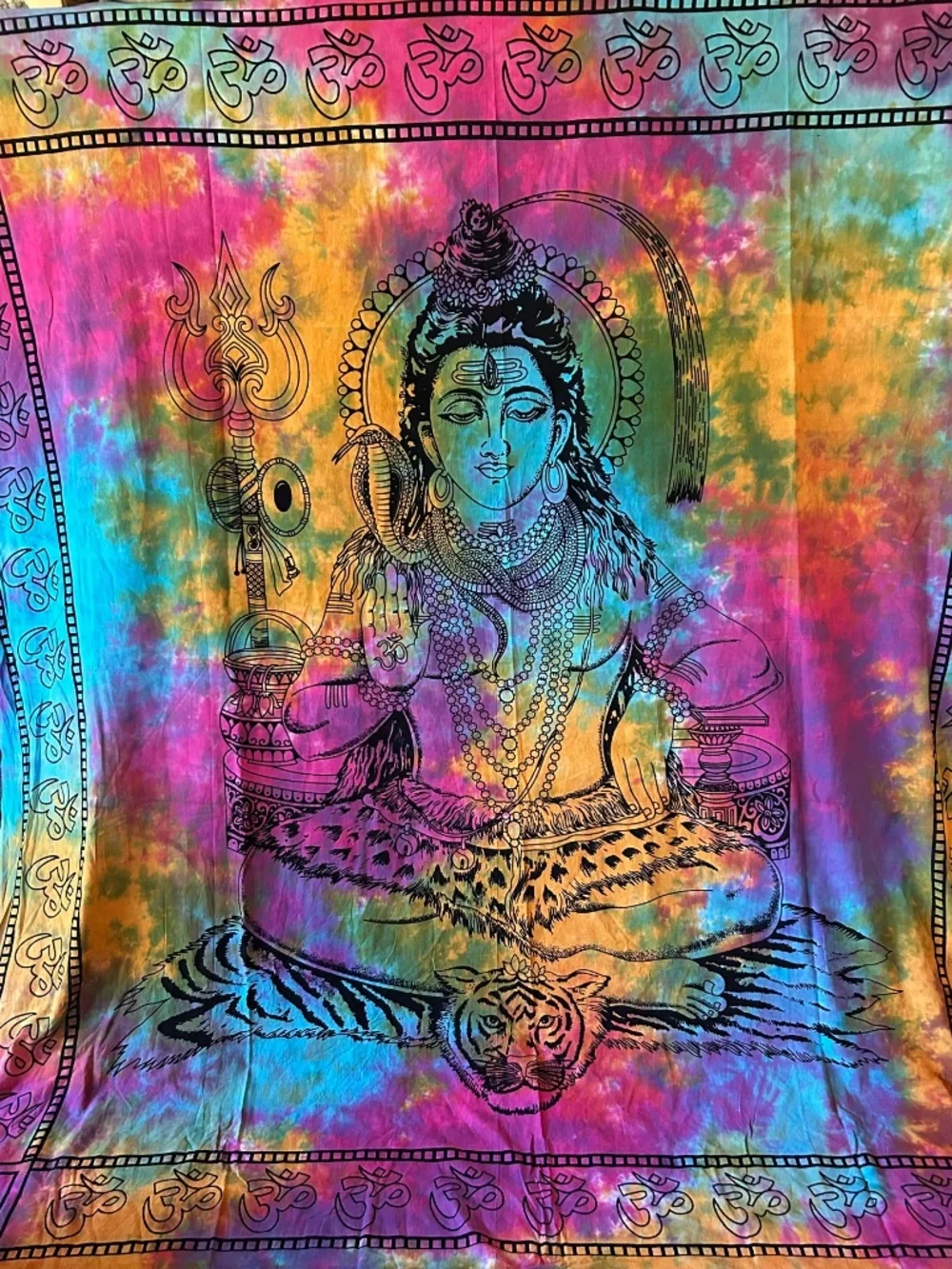 Lord Shiva Tye Dye Tapestry Wall Hanging | 88